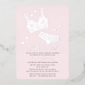 ランジェリーブライダルシャワーパンティバチェロレッテ 箔招待状 (正面)