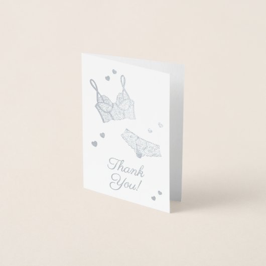 ランジェリーブライダルシャワーパンティパーティーサンキュー 箔カード (正面)