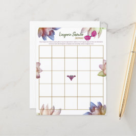 ランジェリーブライダルシャワービンゴゲーム紙シート