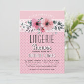 ランジェリーブライダルシャワーピンクフローラハートレース 招待状 (スタンド正面)