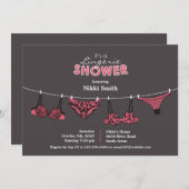 ランジェリーブライダルシャワーフラット招待状 招待状 (正面/裏面)