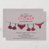 ランジェリーブライダルシャワーフラット招待状 招待状 (正面/裏面)