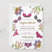ランジェリーブライダルシャワーフローラテーマ 招待状 (正面)