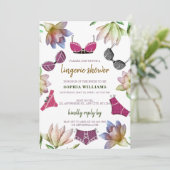 ランジェリーブライダルシャワーフローラテーマ 招待状 (スタンド正面)