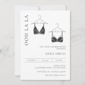 ランジェリーブライダルシャワーミニマルモダンリスト 招待状 (正面)