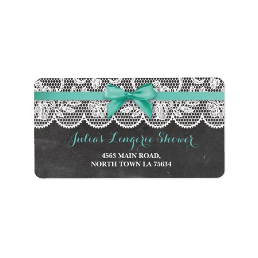 ランジェリーブライダルシャワー差出人住所ラベルチョーク ラベル (正面)