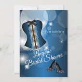 ランジェリーブルーブライダルシャワーパーティー 招待状 (正面)