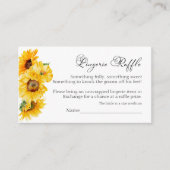 ランジェリーラッフルサンフローフローラ秋ブライダルシャワー エンクロージャーカード (正面)