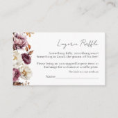 ランジェリーラッフルバーガンディフローラ秋ブライダルシャワー エンクロージャーカード (正面)