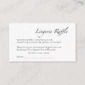 ランジェリーラッフル |ブラック&ホワイトブライダルシャワー エンクロージャーカード (正面)