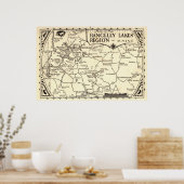 ランジェリーレイクスマップメインヴィンテージ ポスター (キッチン)