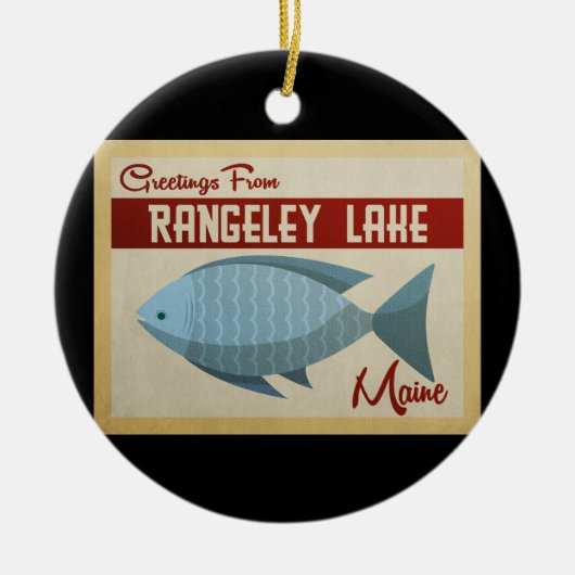 ランジェリーレイクメーンフィッシュヴィンテージトラベル セラミックオーナメント (正面)