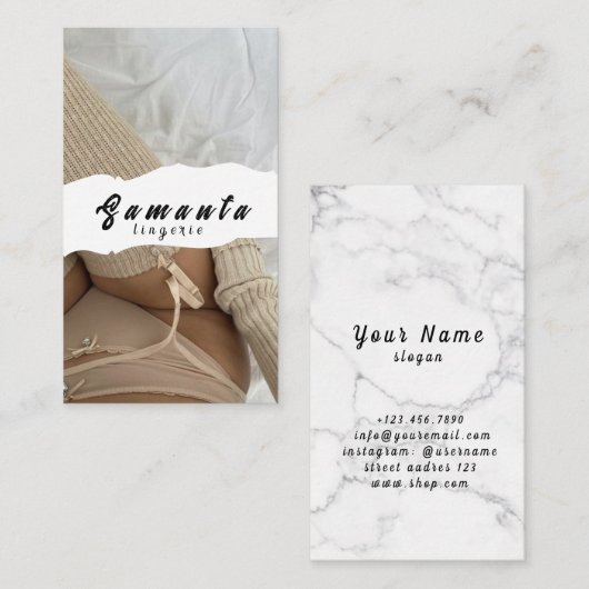 ランジェリー名刺 名刺 (正面/裏面)