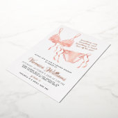 ランジェリー赤面ブライダルシャワー 箔招待状 (回転した状態)
