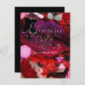 ランジェリー&キャンディパーティーガールズ招待状フライヤー インビテーションポストカード (正面/裏面)