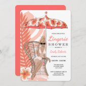 ランジェリー シャワーのブロンド花嫁 招待状 (正面/裏面)