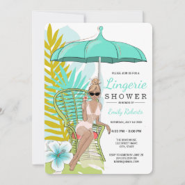 ランジェリー シャワー ブロンド 花嫁 招待状