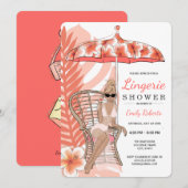 ランジェリー シャワー ブロンド 花嫁 招待状 (正面/裏面)