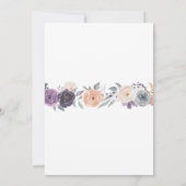 ランジェリー シャワー 水彩 ピーチ パープル クリーム 招待状 (裏面)