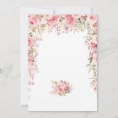 ランジェリー ピンク フローラル ブライダルシャワー 招待状 (裏面)
