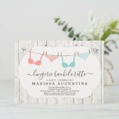 ランジェリー ブライズメイド パーティー - ラスティック 洗濯ひも 招待状 (スタンド正面)