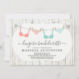 ランジェリー ブライズメイド パーティー - ラスティック 洗濯ひも 招待状
