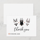 ランジェリー ブライダルシャワー フラット サンクス サンキューカード (正面/裏面)