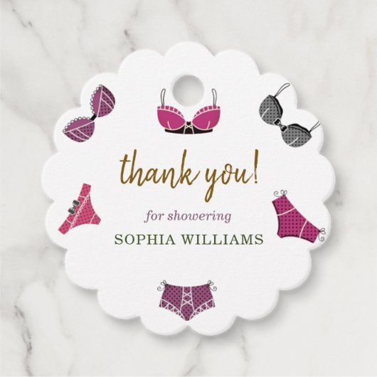 ランジェリー ブライダル シャワー フェイバータグ (正面)