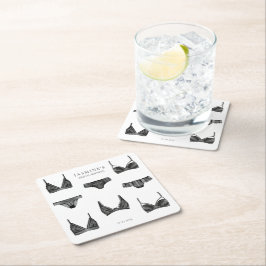 ランジェリー ブライダル シャワー ブラジャー パンティー パターン スクエアペーパーコースター