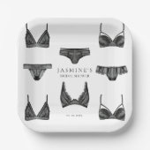ランジェリー ブライダル シャワー ブラジャー パンティー 型紙 ペーパープレート (正面)