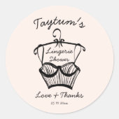 ランジェリー ブライダル シャワー 波線の境界 スケッチ ラウンドシール (正面)