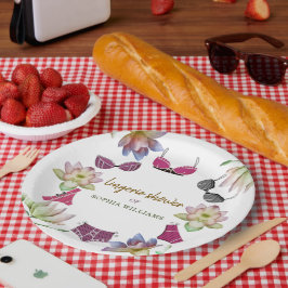 ランジェリー ブライダル シャワー 花のテーマ ペーパープレート