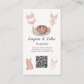 ランジェリー&ラテブライダルシャワーレジストリ エンクロージャーカード (正面)