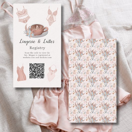 ランジェリー&ラテブライダルシャワーレジストリ エンクロージャーカード