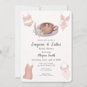 ランジェリー&ラテブライダルシャワー 招待状 (正面)