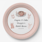 ランジェリー＆ラテ ブライダルシャワー ペーパープレート (正面)
