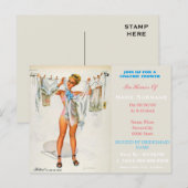 ランジェリー，ランジェリーショウェ，ランジェリーシャワー招待 インビテーションポストカード (正面/裏面)