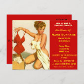 ランジェリー，ランジェリーショウェ，ランジェリーシャワー招待 インビテーションポストカード (正面/裏面)