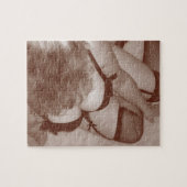 ランジェリー、成長した自然な美しいの感覚的な女性 ジグソーパズル (横)