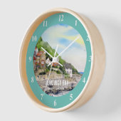 ランスウィックベイノースヨークシャー、イギリス水彩 壁時計 (傾斜)