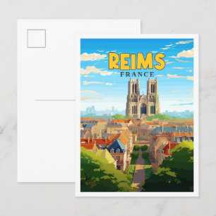 ランスフランスヴィンテージ旅行イラストレーション ポストカード