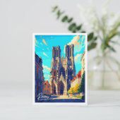 ランスフランスヴィンテージ旅行イラストレーション ポストカード (スタンド正面)