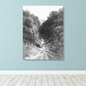 ランスロットはアストラートの城に近づく キャンバスプリント (インサイチュ (ウッドフロア))