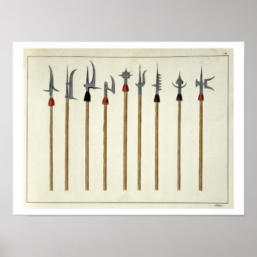 ランス、槍、矛槍兵、傍聴人、プレート ポスター (正面)