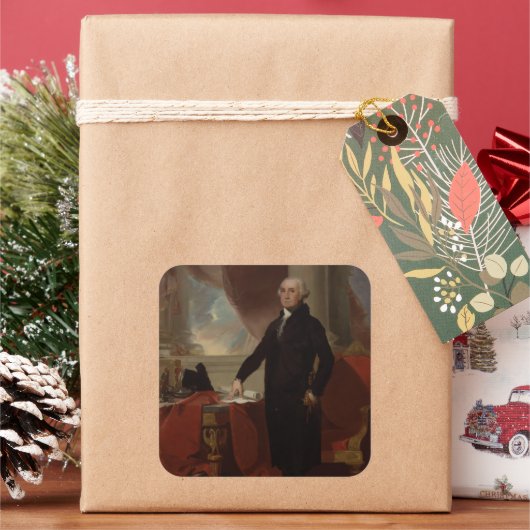 ランズダウンポートレート:ジョージ・ワシントン米大統領 スクエアシール (クリスマス)