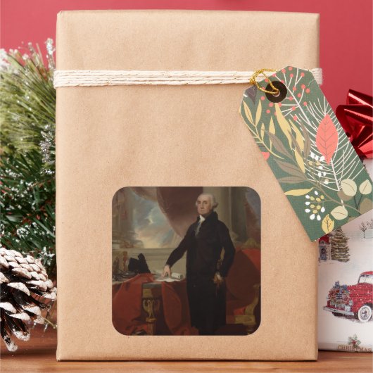 ランズダウンポートレート：ジョージ・ワシントン米大統領 スクエアシール (クリスマス)