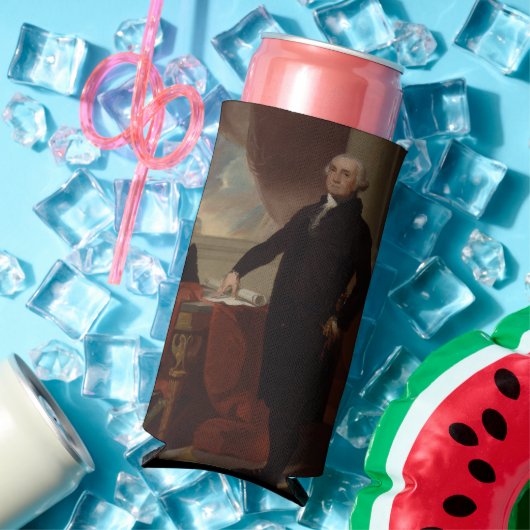 ランズダウンポートレート:ジョージ・ワシントン米大統領 スリム缶クーラー (インサイチュ 夏)