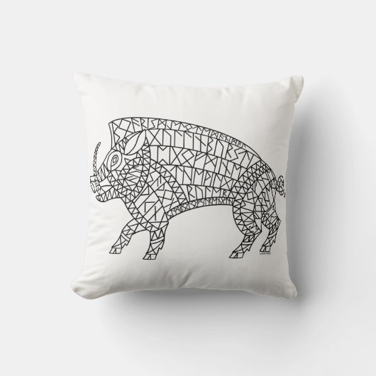 ランズ付きワイルドボア クッション (正面)