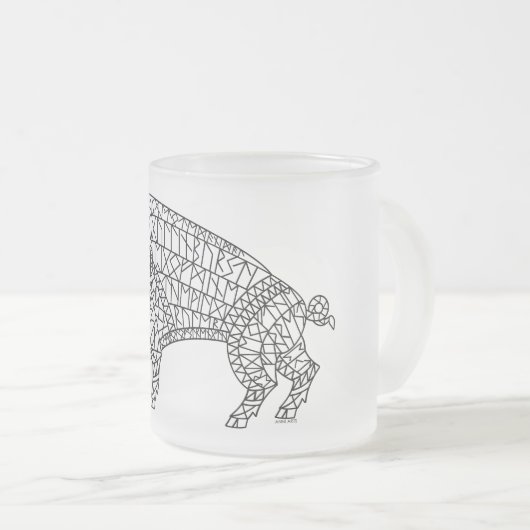 ランズ付きワイルドボア フロストグラスマグカップ (正面右)