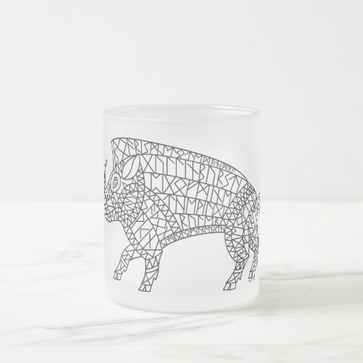 ランズ付きワイルドボア フロストグラスマグカップ (中央)